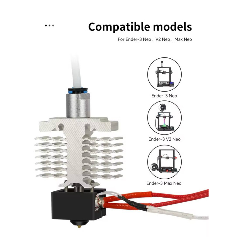 Хотенд Ender-3 V2 Neo 24В 40Вт У зборі - високоякісний компонент для 3D принтера з низьким споживанням енергії.