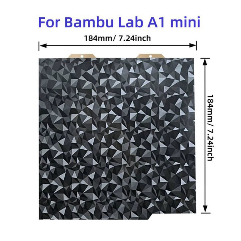 Килимок стальний PEO-PEI 184x184 мм до Bambu Lab A1 Mini Нагрівальні платформи image