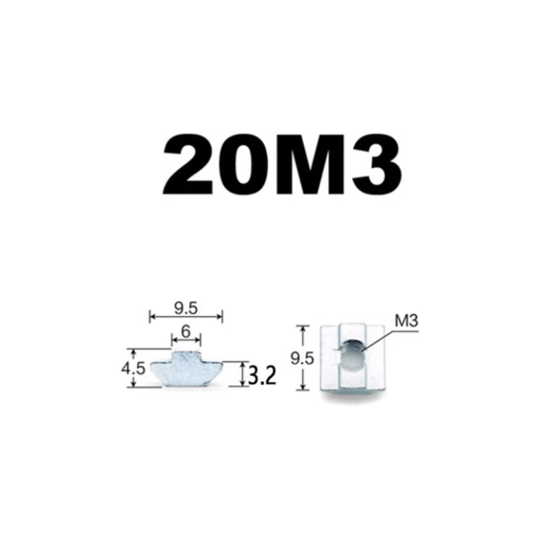 Гайка закладна профіль 20х20мм М3 image