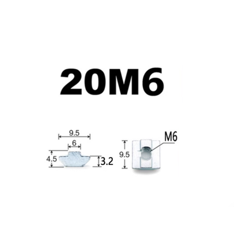 Showing image for Гайка закладна профіль 20х20мм М6 Гайка закладна профіль 20х20мм М6 Профіль та фурнітура image