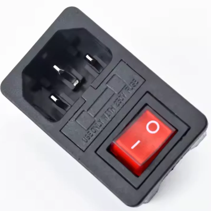 Розєм живлення IEC320-C14 із запобіжником та вимикачем Електроніка image