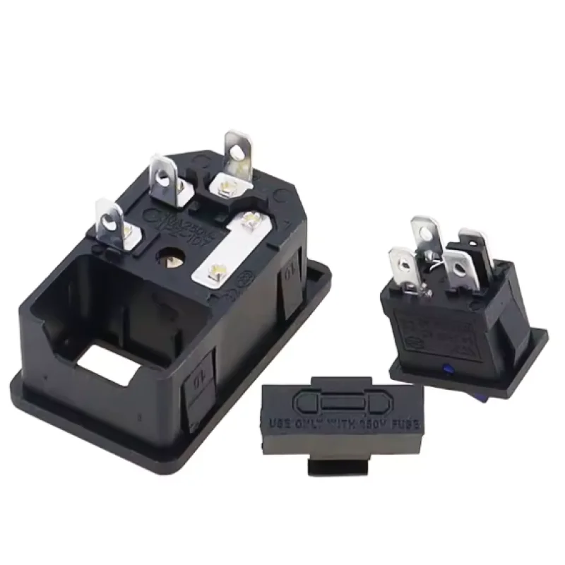 Розєм живлення IEC320-C14 із запобіжником та вимикачем Електроніка image