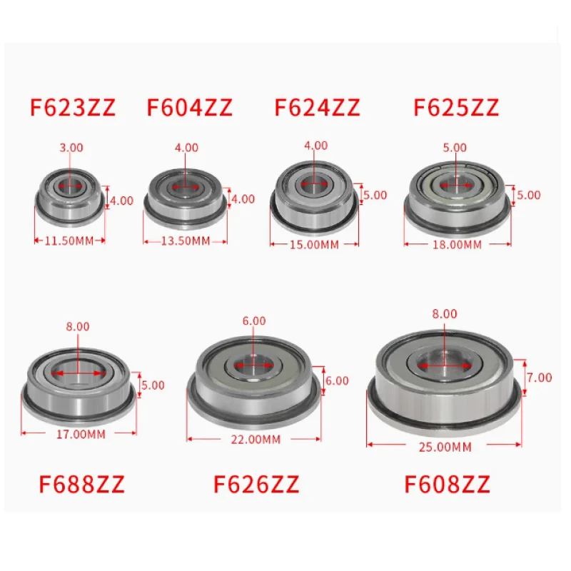 Підшипник фланцевий F624ZZ Механіка, Підшипники кулькові image